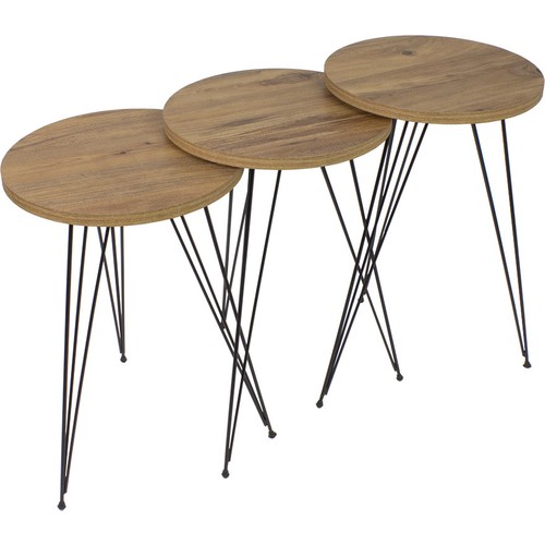 Pratico Mobilya Atlantik Çam Metal Ayak Zigon Sehpa Fiyatı