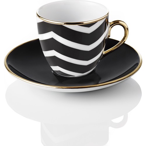 Selamlique 4�lü Wave Black Türk Kahvesi Fincanı Fiyatı