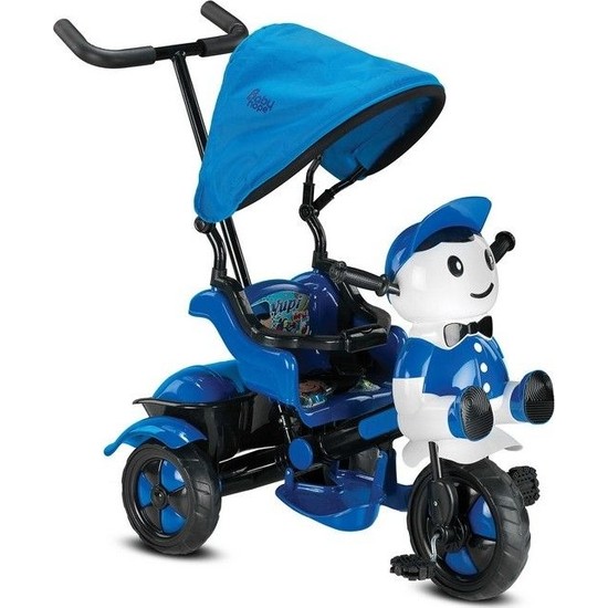 Babyhope 125 Yupi Pandaebeveyn Kontrollü Tenteli Müzikli Tricycle Üç Teker Bisiklet -Mavi