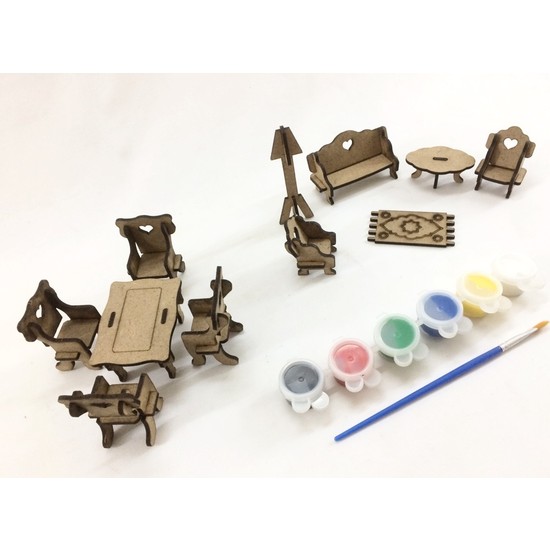 Joy and Toys Ahşap Minyatür Ev Eşyaları Boyama Seti 75 Fiyatı