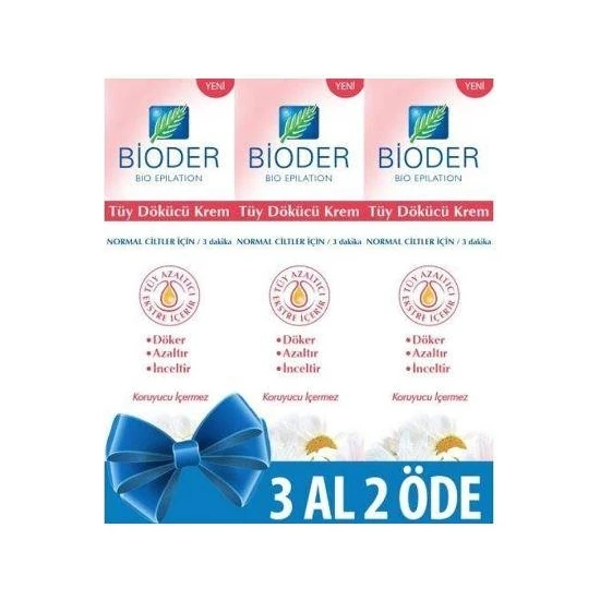 Bioder Normal Ciltler İçin Tüy Dökücü Krem 3*100 ml