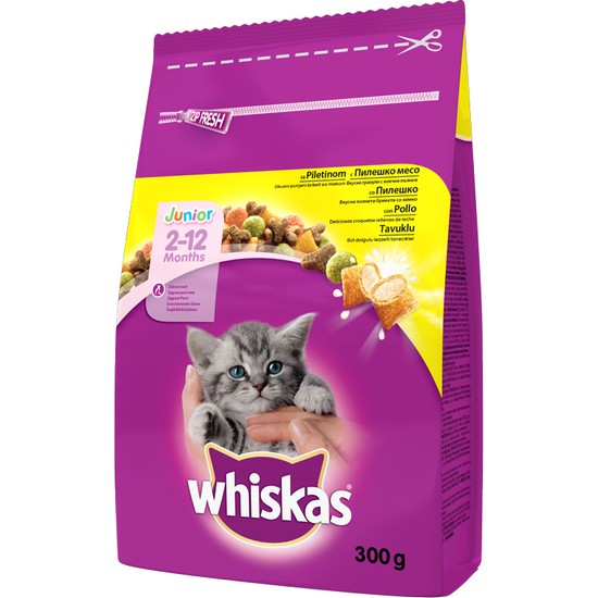 Whiskas Yavru Tavuklu Kuru Kedi Maması 300 Gr x 7 Adet Fiyatı