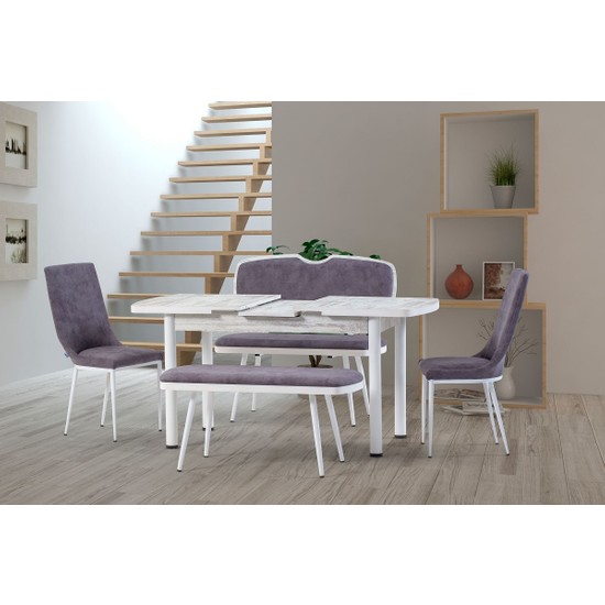 Gül Masa Sandalye Elit Bank Takımı Mutfak Masası Kumaş Bank Fiyatı