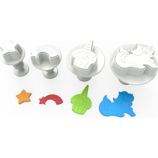 Unicorn Basmalı (Enjektörlü) Kurabiye Kalıbı (Kopat) 4lü Fiyatı