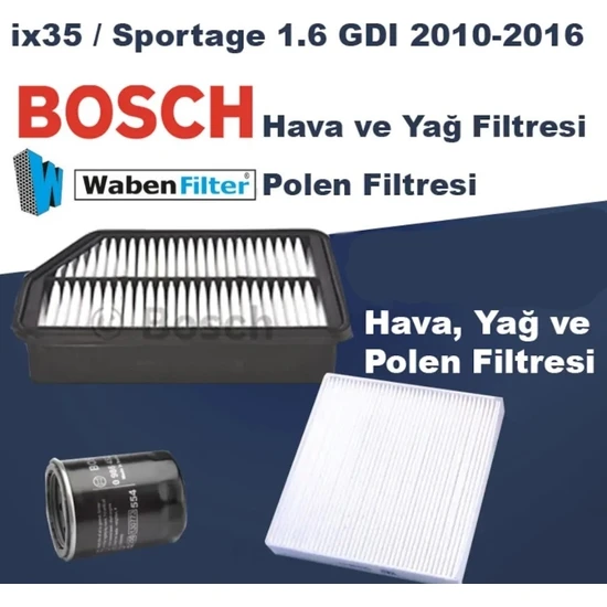 Bosch Hyundai İx 35/Sportage 1.6 Gdı 2010-2016 Filtre Seti