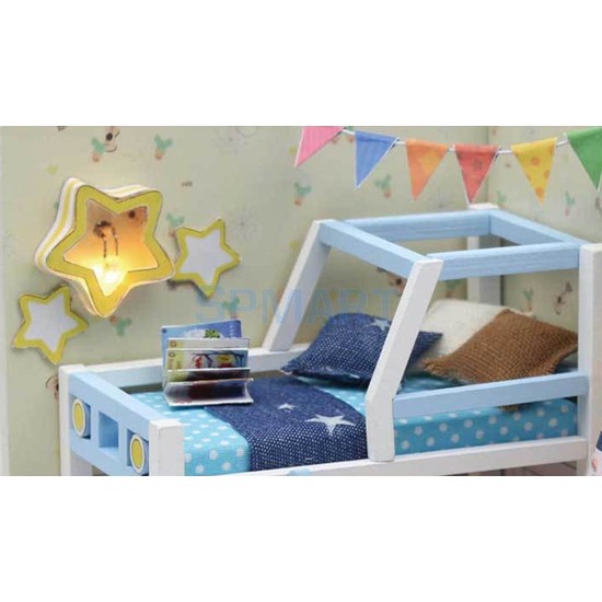 Ahşap El Sanatları Minyatür Bebek Evi Kiti Yatak Odası Fiyatı