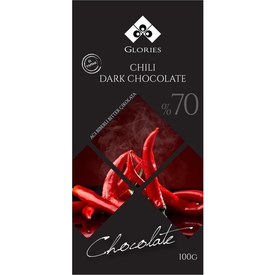 Glories Aci Biberli 70 Bitter Çikolata 100 gr Fiyatı