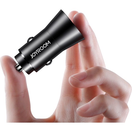 Joyroom Z8A Hızlı Araç Şarj Cihazı Metal Siyah Çift Giriş USB 3.1A + Smart 5V/1A