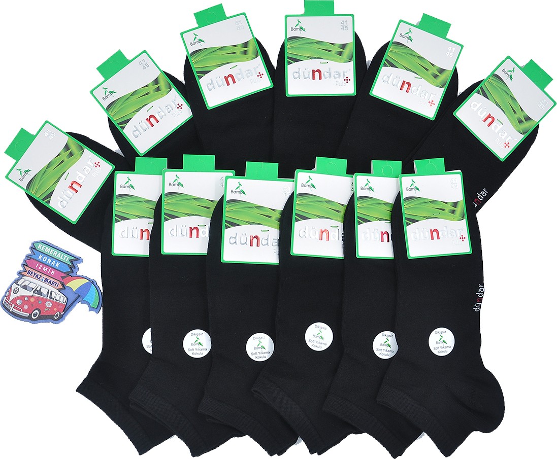 Dündar Dikişsiz Bambu Plus Erkek Patik - D002 12 Adet görsel 2