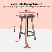 Cerci Bazaar Yuvarlak Ahşap Tabure