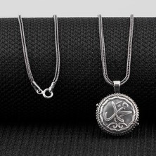 Takı925  Çift Taraflı Muhammed Yazılı Açılabilir 925 Ayar Gümüş Cevşen Kolye