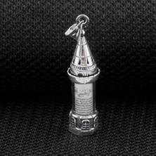 Takı925  Minare Tasarımlı Cevşeni Kebir Dualı 925 Ayar Gümüş Kolye Ucu