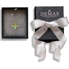 Demasgold Pırlantalı 14 Ayar Arı Kristal Kolye
