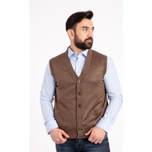 Erkek Orta Yaş ve Üzeri Ince Yün Triko Örgü Baba Yelek 5110