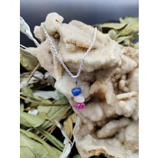 Doğal Taş Delisi Renkli Akik Doğal Taş Kolye Ucu (Sertifikalı) (47 cm Zincir Dahil)