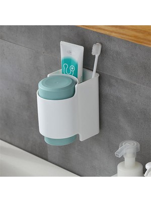 Banyo Duvar Montajı Diş Fırçası Tutucu Için Iki Aile Için Plastik Diş Fırçası Tutucu(Yurt Dışından)