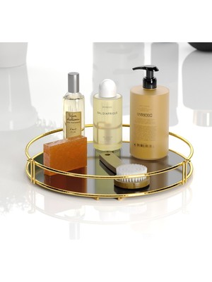 Tekno-tel Tek Katlı Dekoratif Sunum Aksesuar Standı Gold EG212