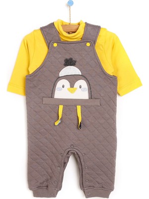 Bebetto Yenidoğan Penguin Kapitöne Salopet-Sweatshirt 2li Set