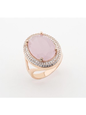 925 Ayar Gümüş Kuvarz Taşlı Bayan Gümüş Yüzük