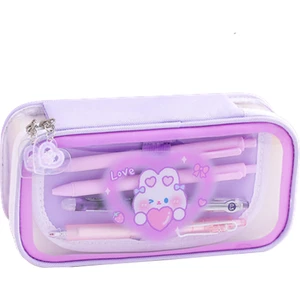 Büyük Kapasiteli Öğrenci Kalem Kutusu Şeffaf Pencere Kırtasiye Kutusu