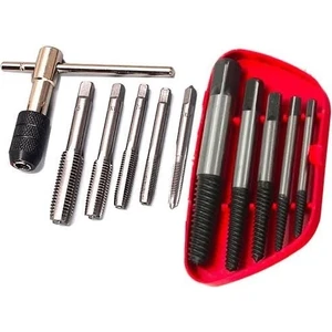 Rekotools- 5 Adet Hasarlı Vida Extractor M3-M14 6 Adet Metrik Konu Dokunun Matkap M3 M4 M5 M6 M8