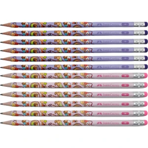 Faber Castell 2b Jimnastik Silgili Kurşun Kalem 12 Li - ( Mor-Pembe)