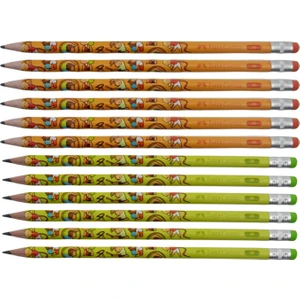 Faber Castell 2b Jimnastik Silgili Kurşun Kalem 12 Li - ( Yeşil-Turuncu)
