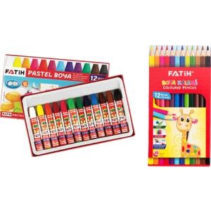 Kuru Boya 12 Renk Tam Boy ve Pastel Boya 12 Li