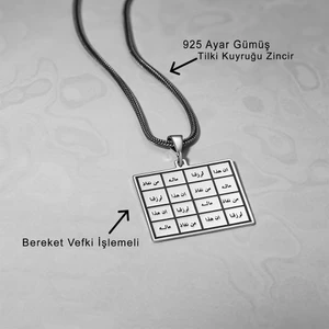 Bereket Vefki Işlemeli 925 Ayar Gümüş Kolye