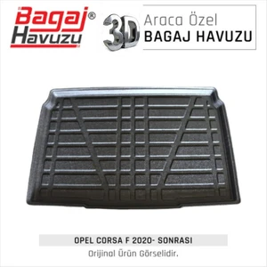 Born Garage 2022 Opel Corsa F Bagaj Havuzu 3D Uyum Kokusuz Kauçuk