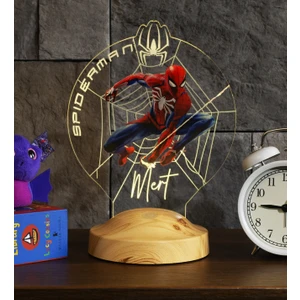 Sevgi Lambası Örümcek Adam Spider Man Figürlü Kişiye Özel Gece Lambası
