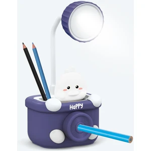 House Pratik HP09 Happy Figürlü Şarjlı Beyaz Işıklı LED Lamba Mavi