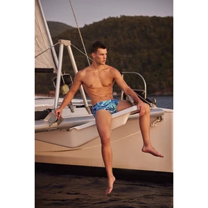 Erkek Mavi Desenli Ipli Slip Mayo 3827