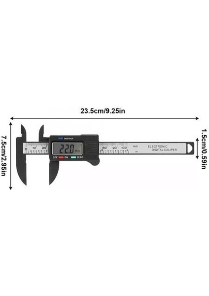 Plastik Fiber LCD Vernier Caliper 0-100MM Elektronik Dijital Ekran(Yurt Dışından)