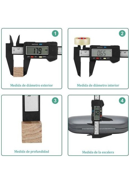 Plastik Fiber LCD Vernier Caliper 0-100MM Elektronik Dijital Ekran(Yurt Dışından)