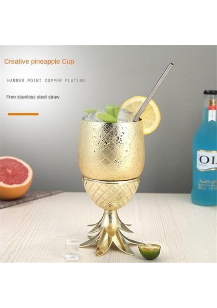 Paslanmaz Çelik Kokteyl Camı, Ananas Şekli Bar Kokteyl Bardakları Için Metal(Yurt Dışından) indirimleri