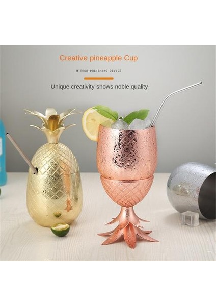 Paslanmaz Çelik Kokteyl Camı, Ananas Şekli Bar Kokteyl Bardakları Için Metal(Yurt Dışından) indirimleri