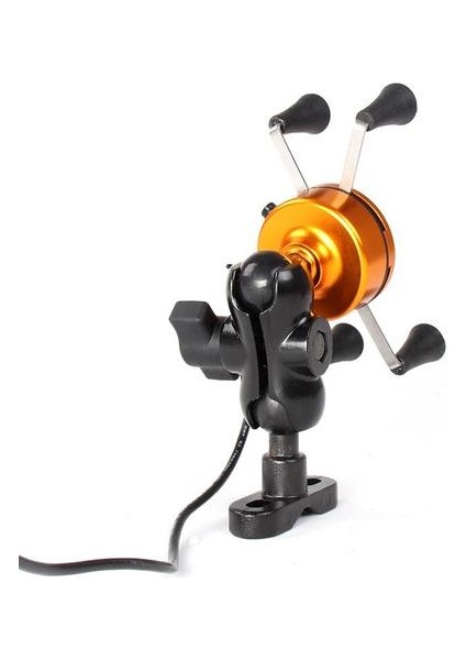 Evrensel Şarj Edilebilir Motosiklet Telefon Tutucu 360 Motor Bisiklet Gidon Dönen Dağı Mobil Dikiz Aynası Telefon Standı | Telefon Tutucular ve duruş(Yurt Dışından)