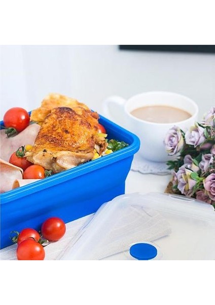 2 Adet Katlanabilir Platin Silikon Öğle Yemeği Kutusu(Yurt Dışından)