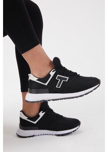 Siyah Beyaz Kaymaz Eva Taban Süet Sneaker fırsatları