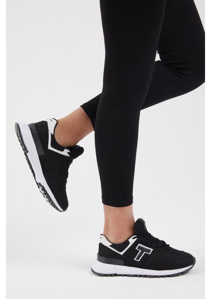 Siyah Beyaz Kaymaz Eva Taban Süet Sneaker indirimleri