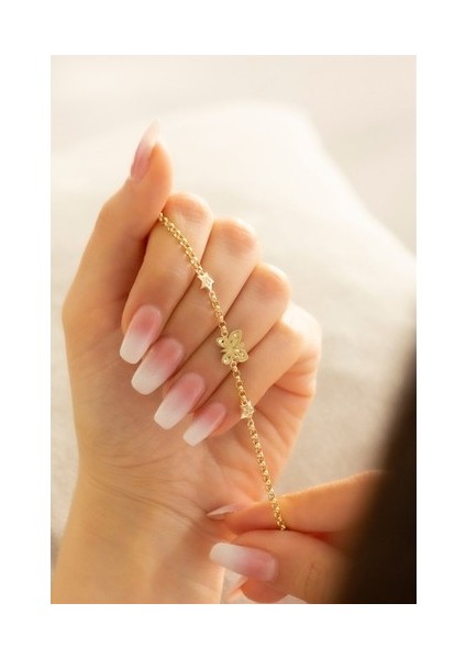 Altın Yıldızlı Kelebek Bileklik modelleri