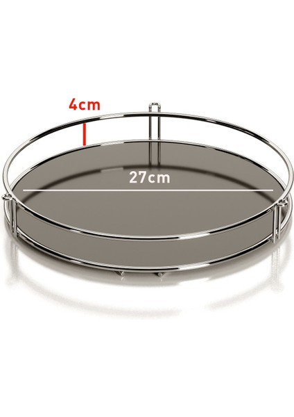Tek Katlı Dekoratif Sunum Aksesuar Standı Krom EG212