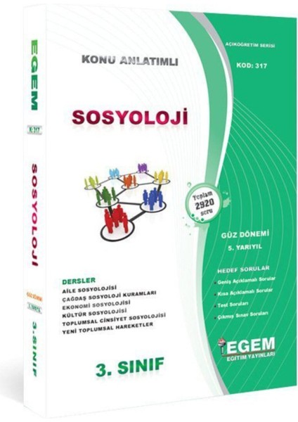 AÖF 3. Sınıf Sosyoloji Konu Anlatımlı Soru Bankası-Güz Dönemi(5. Yarıyıl)