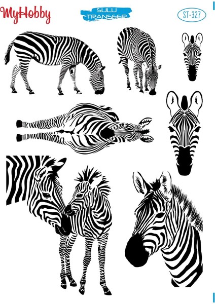 St 327 Zebra Desenli Sulu Transfer 25X35