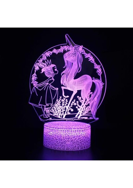 3D LED Gece Lambası 16 Renkler Masaüstü Dekorasyon USB Touch & Uzaktan Gece Lambası (Yurt Dışından)