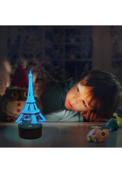 Eyfel Kulesi Gece Işık 3D Illusion Lambası Görsel Yatak Odası Dekorasyon LED Lamba (Yurt Dışından) fırsatları