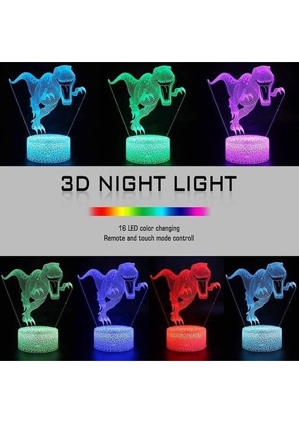 3D Lamba Uzaktan Kumanda ile LED Gece Lambası (Yurt Dışından)