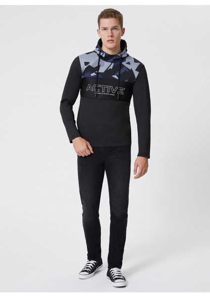 Kapüşon Yaka Siyah Erkek Sweatşhirt 221 Lcm 2410478101_SKYLER Sweatşhir