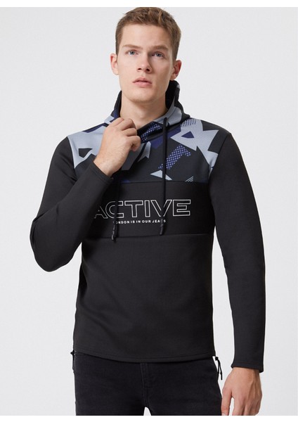 Kapüşon Yaka Siyah Erkek Sweatşhirt 221 Lcm 2410478101_SKYLER Sweatşhir